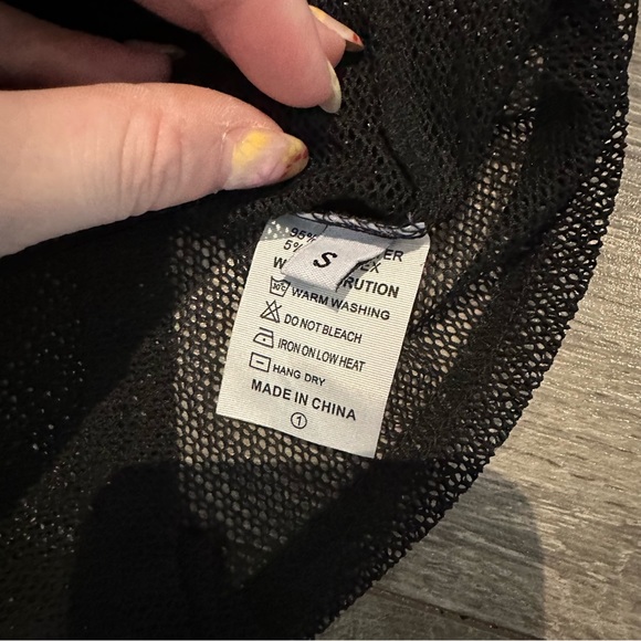 Black mesh fishnet romper - Picture 2 of 2